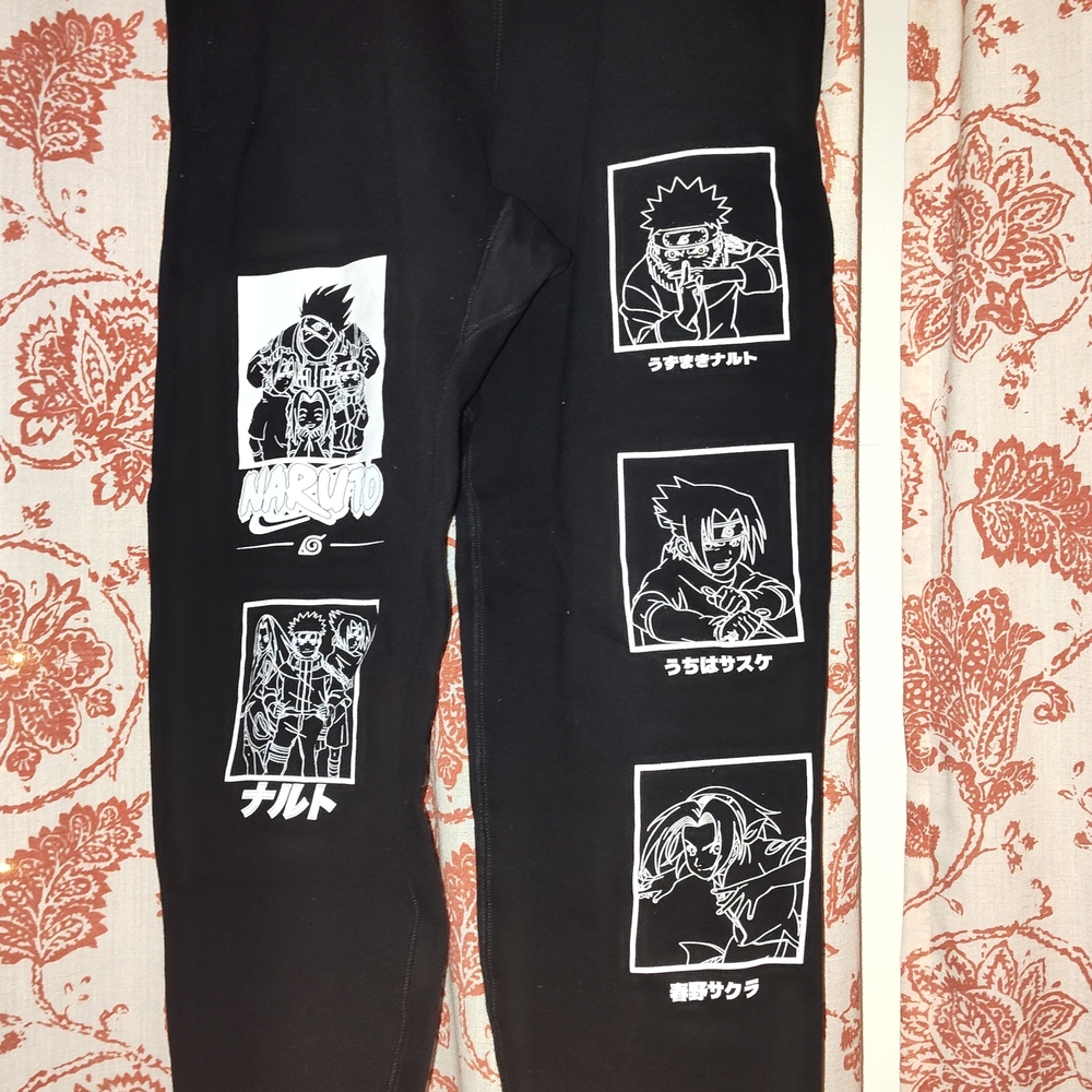 Black Anime Graphic Sweatpants